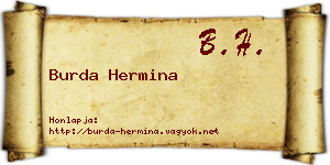 Burda Hermina névjegykártya